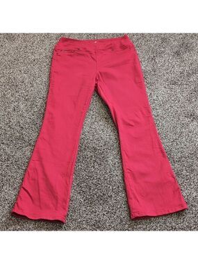 Diane Gilman DG2 Boot Cut Pants stretchy Size Medium Red